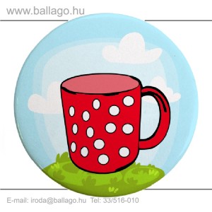 Kitűző: Bögre-piros