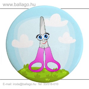 Kitűző: Olló-pink