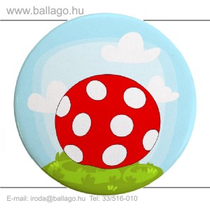 Kitűző: Pöttyös labda-piros