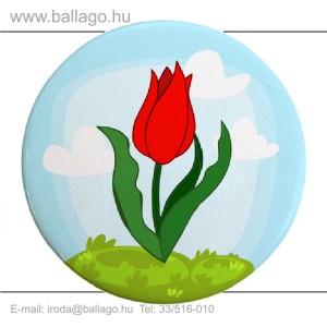 Kitűző: Tulipán-piros