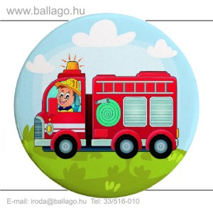 Kitűző: Tűzoltó-autós