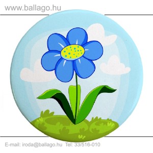 Kitűző: Virág-kék