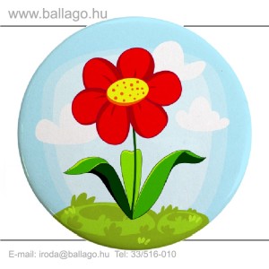Kitűző: Virág-piros
