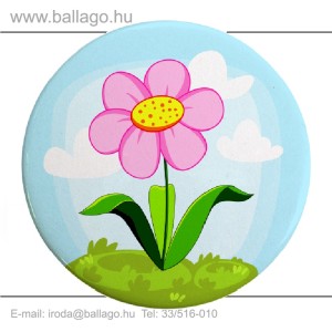 Kitűző: Virág-rózsaszín