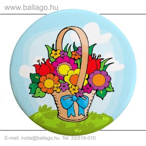Kitűző: Virágos kosár
