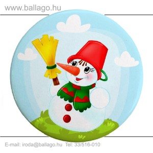 Kitűző: Hóember-seprűs